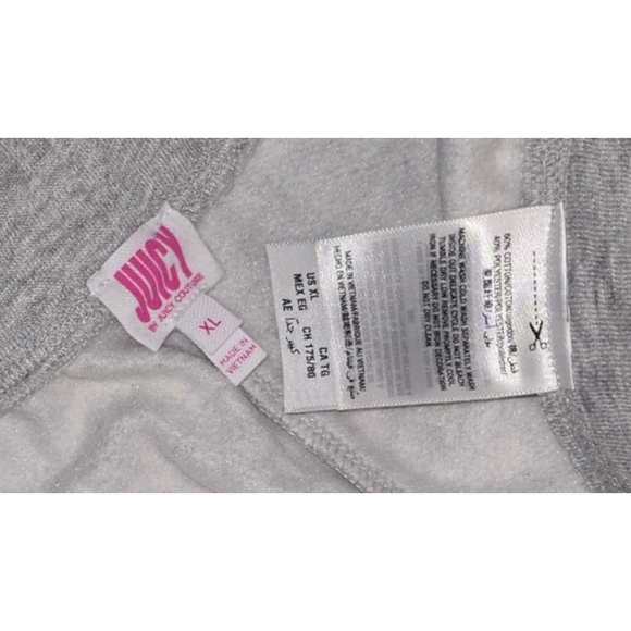 Women's Juicy Couture Grey Sweatpants XL Rhinestone Fleece Lined Jogger - Picture 5 of 5